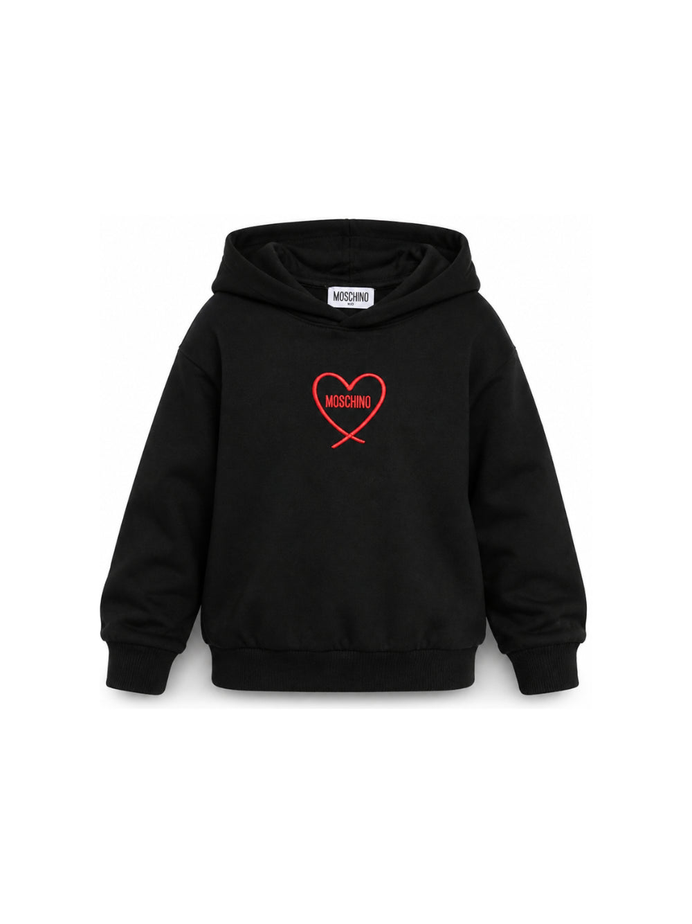 Felpa per bambina Moschino Kids nera con stampa cuore con logo HDF06ZLDA63 60100 MOSCHINO KIDS 