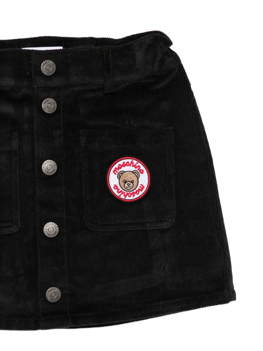 Gonna per bambina Moschino Kids nera con trama a coste HDJ04DLVA07 60100 MOSCHINO KIDS 