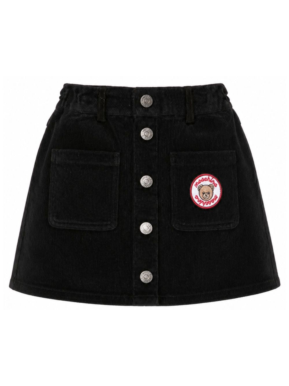 Gonna per bambina Moschino Kids nera con trama a coste HDJ04DLVA07 60100 MOSCHINO KIDS 