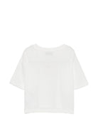T-shirt per bambina Moschino Kids bianca con stampa cuore con logo HDM078LAA10 10063 MOSCHINO KIDS 