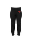 Pantaloni per bambina Moschino Kids neri con stampa cuore con logo HDP07CLBA11 60100 MOSCHINO KIDS 