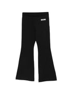 Pantaloni per bambina Moschino Kids neri con logo sul davanti HDP07ELBA42 60100 MOSCHINO KIDS 