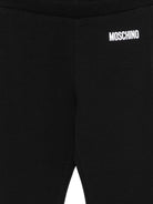 Pantaloni per bambina Moschino Kids neri con logo sul davanti HDP07ELBA42 60100 MOSCHINO KIDS 