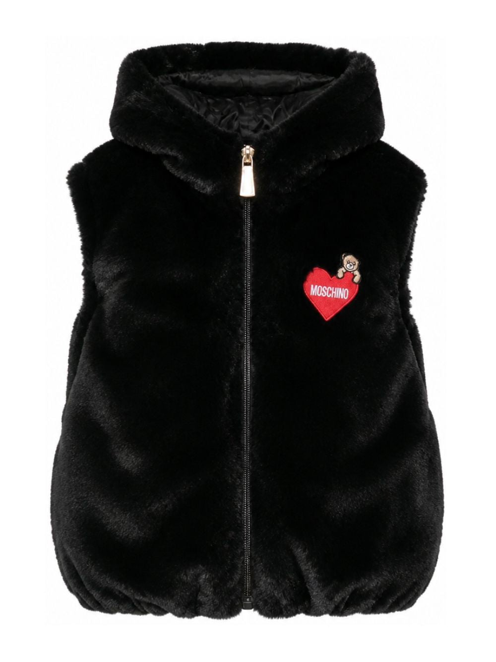 Smanicato per bambina Moschino Kids nero con motivo orsetto sul davanti HDS059LIA02 60100 MOSCHINO KIDS 