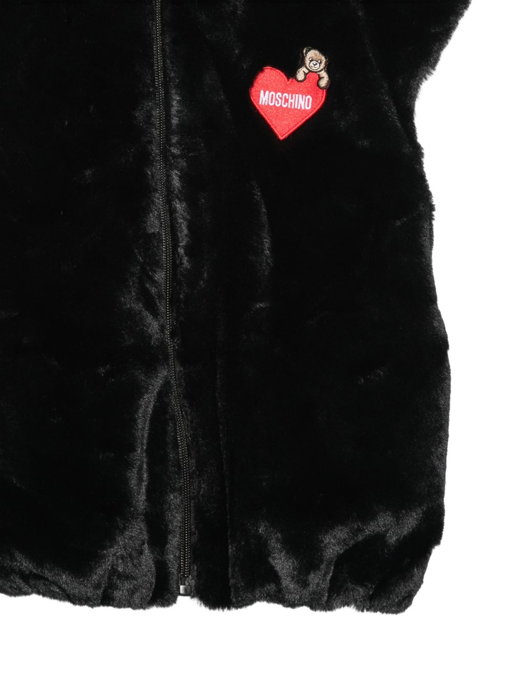 Giubbino smanicato per bambina Moschino Kids nero con motivo orsetto sul davanti HDS059LIA02 60100 MOSCHINO KIDS 