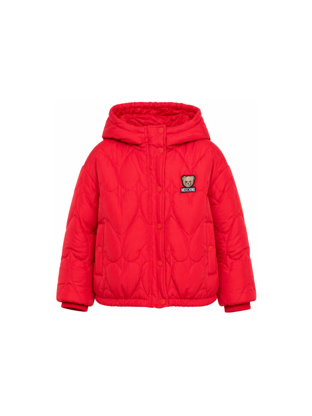 Giubbino per bambina Moschino Kids rosso con patch orsetto HDS05AL3AC7 50109 MOSCHINO KIDS 