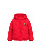 Giubbino per bambina Moschino Kids rosso con patch orsetto HDS05AL3AC7 50109 MOSCHINO KIDS 