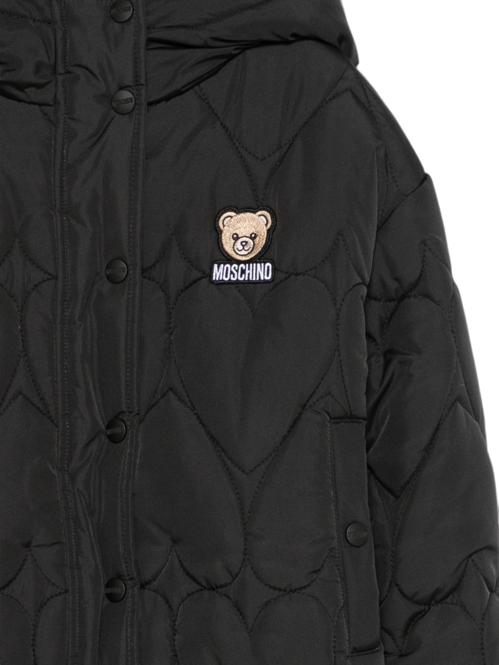 Giubbino per bambina Moschino Kids nero con patch orsetto HDS05AL3AC7 60100 MOSCHINO KIDS 