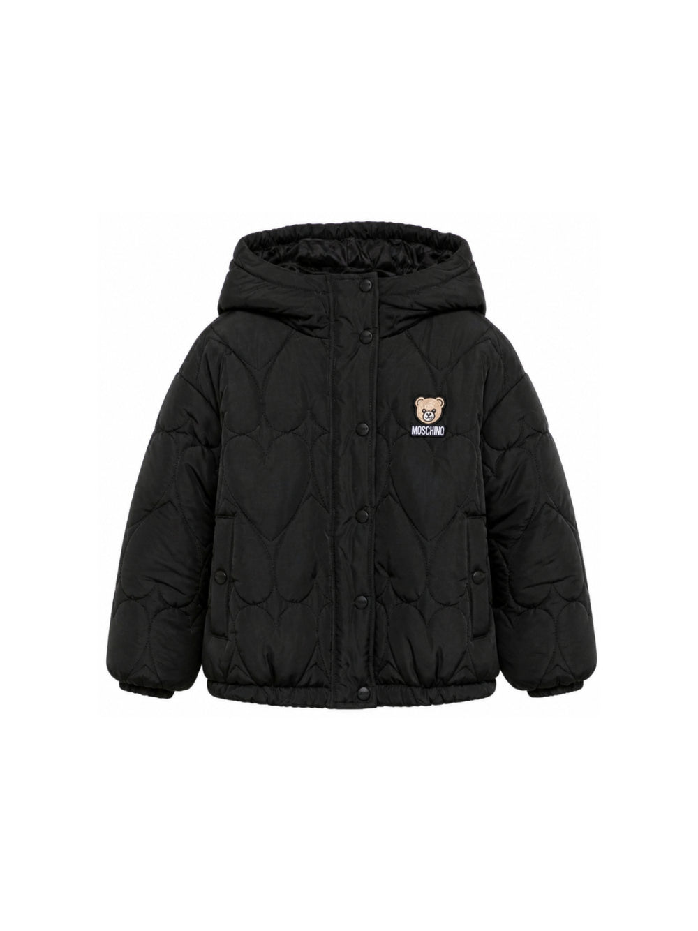 Giubbino per bambina Moschino Kids nero con patch orsetto HDS05AL3AC7 60100 MOSCHINO KIDS 