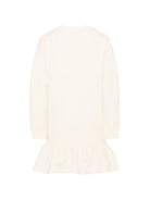 Abito per bambina Moschino Kids bianco con stampa logo HDV0I3LDA18 10063 MOSCHINO KIDS 