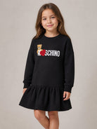 Abito per bambina Moschino Kids nero con stampa teddy HDV0I3LDA18 60100 MOSCHINO KIDS 