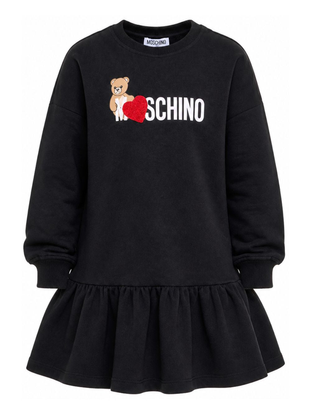 Abito per bambina Moschino Kids nero con stampa teddy HDV0I3LDA18 60100 MOSCHINO KIDS 