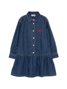 Abito per bambina Moschino Kids denim con colletto classico HDV0I4L0E44 41047 MOSCHINO KIDS 