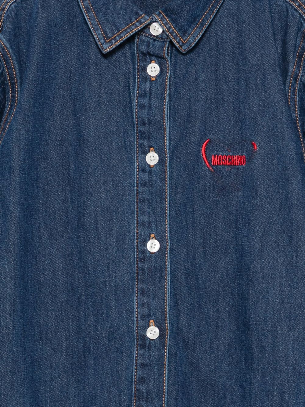 Abito per bambina Moschino Kids denim con colletto classico HDV0I4L0E44 41047 MOSCHINO KIDS 