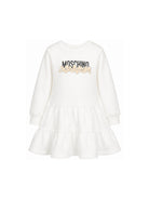 Abito per bambina Moschino Kids bianco con stampa grafica HDV0IBLCA83 10063 MOSCHINO KIDS 