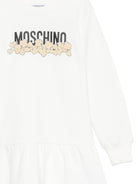 Abito per bambina Moschino Kids bianco con stampa grafica HDV0IBLCA83 10063 MOSCHINO KIDS 