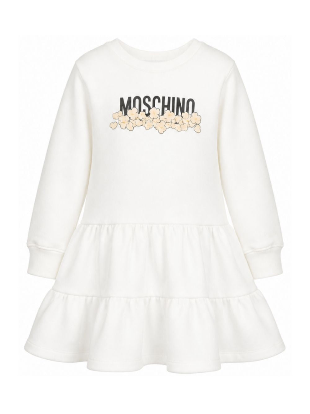 Abito per bambina Moschino Kids bianco con stampa grafica HDV0IBLCA83 10063 MOSCHINO KIDS 