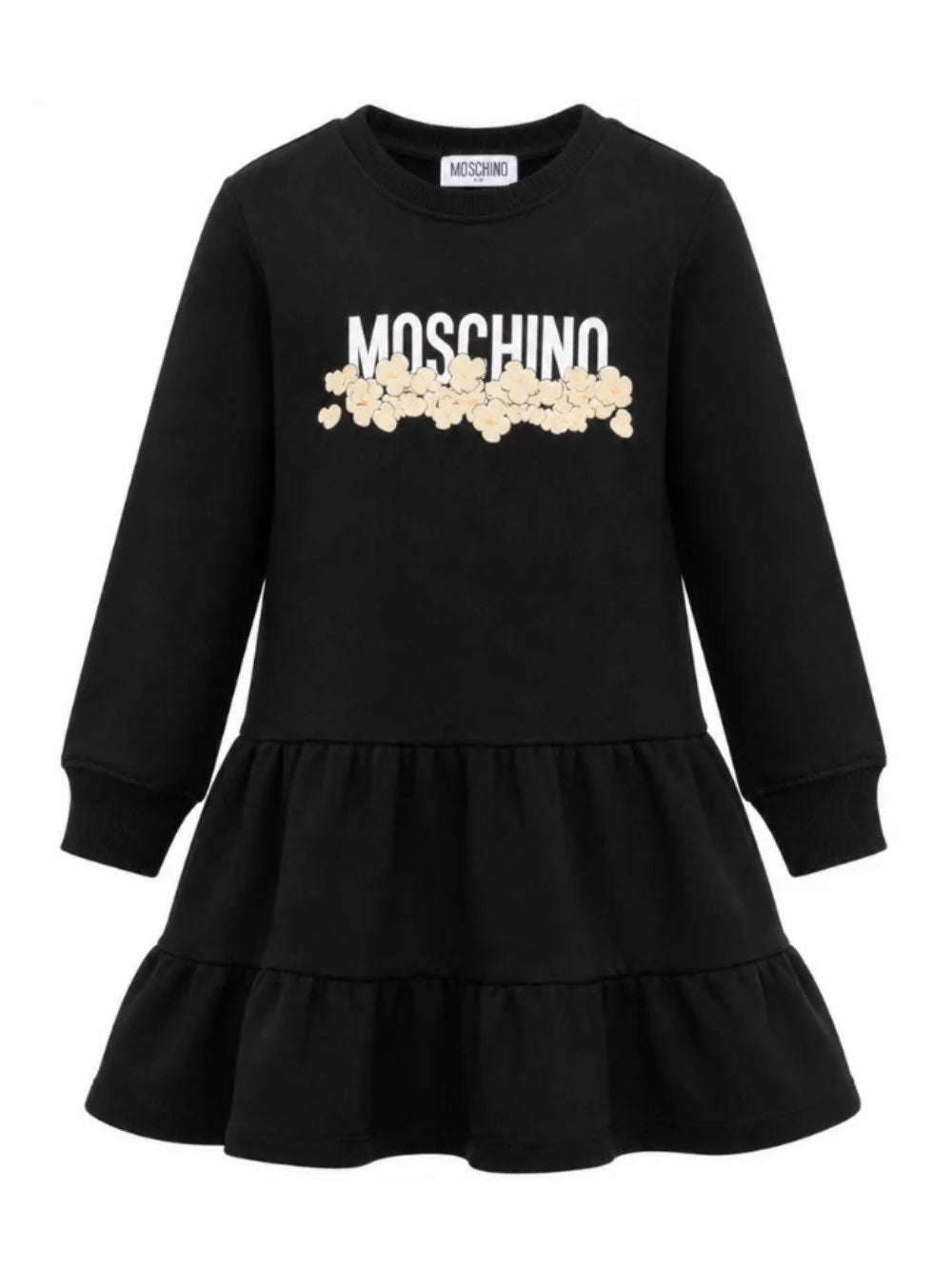 Abito per bambina Moschino Kids nero con stampa grafica HDV0IBLCA83 60100 MOSCHINO KIDS 