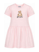 Abito per bambina Moschino Kids rosa con motivo Teddy Bear HDV0IHLAA10 50209 MOSCHINO KIDS 