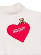 Maglione per bambina Moschino Kids bianco con stampa teddy HDW02JLHE77 10063 MOSCHINO KIDS 