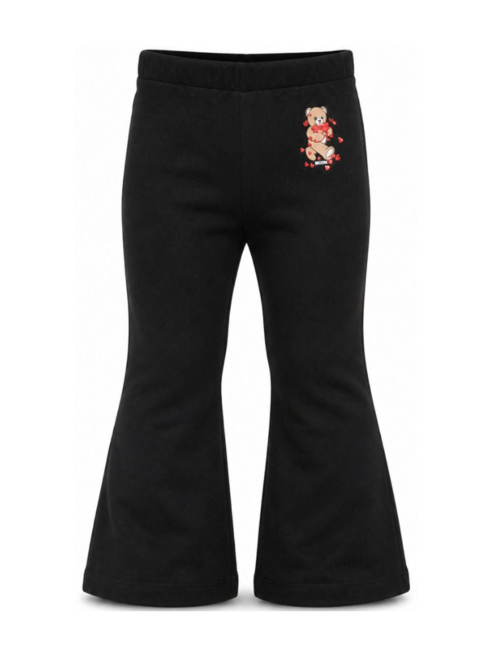 Pantaloni per bambina Moschino Kids neri con stampa Teddy Bear HEP050LDA63 60100 MOSCHINO KIDS 