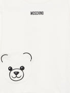 Felpa per bambini Moschino Kids bianca con toppa di orsetto di peluche sul davanti HMF095LCA93 10063 MOSCHINO KIDS 
