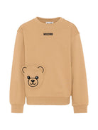 Maglione per bambino Moschino Kids beigei con ricamo teddy HMF095LCA93 20351 MOSCHINO KIDS 