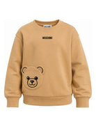 Felpa per bambini Moschino Kids beige con ricamo teddy HMF095LCA93 20351 MOSCHINO KIDS 
