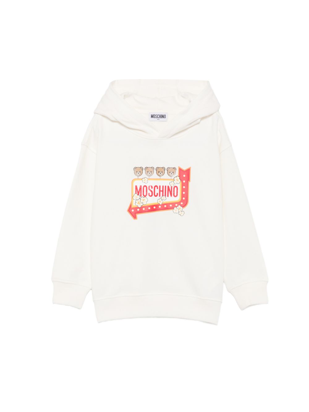 Felpa per bambini Moschino Kids bianca con stampa logo sul davanti HMF098LCA93 10063 MOSCHINO KIDS 