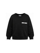 Felpa per bambino Moschino Kids nera con logo sul davanti HMF09PLCA92 60100 MOSCHINO KIDS 