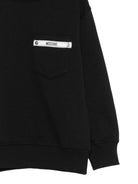Felpa per bambino Moschino Kids nera con logo sul davanti HMF09PLCA92 60100 MOSCHINO KIDS 