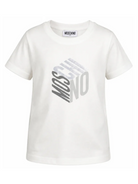 T-shirt per bambini Moschino Kids bianca con stampa grafica del logo HMM05VLAA57 10063 MOSCHINO KIDS 