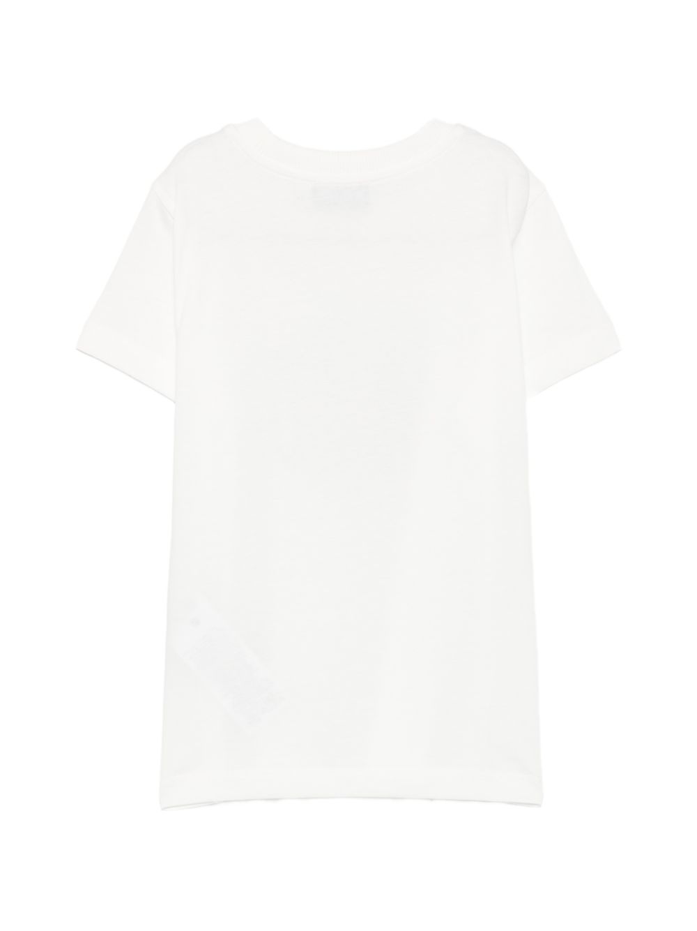 T-shirt per bambini Moschino Kids bianca con stampa grafica del logo HMM05VLAA57 10063 MOSCHINO KIDS 