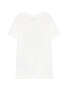 T-shirt per bambini Moschino Kids bianca con stampa grafica del logo HMM05VLAA57 10063 MOSCHINO KIDS 