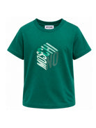 T-shirt per bambini Moschino Kids verde con stampa grafica del logo HMM05VLAA57 30327 MOSCHINO KIDS 