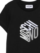 T-shirt per bambini Moschino Kids nera con stampa grafica del logo HMM05VLAA57 60100 MOSCHINO KIDS 
