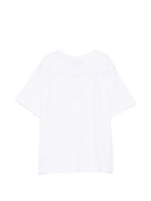 T-shirt per bambini Moschino Kids bianca con stampa Teddy sul davanti HMM05WLAA34 10101 MOSCHINO KIDS 