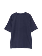 T-shirt per bambini Moschino Kids blu con stampa Teddy sul davanti HMM05WLAA34 40016 MOSCHINO KIDS 