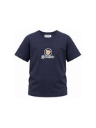 T-shirt per bambini Moschino Kids blu con stampa Teddy sul davanti HMM05WLAA34 40016 MOSCHINO KIDS 