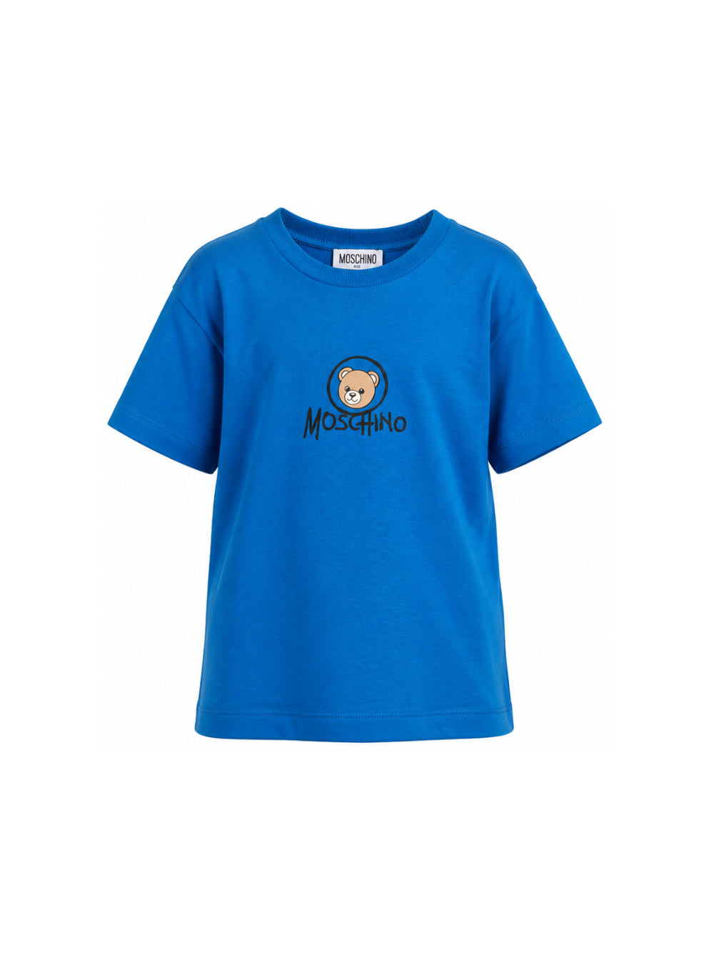T-shirt per bambini Moschino Kids blu con stampa orsetto HMM05WLAA34 40157 MOSCHINO KIDS 