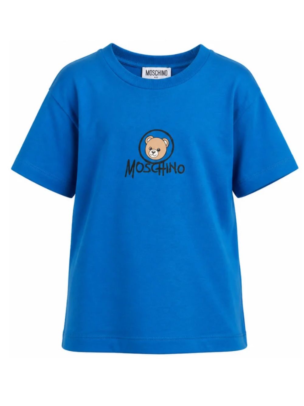 T-shirt per bambini Moschino Kids blu con stampa orsetto HMM05WLAA34 40157 MOSCHINO KIDS 