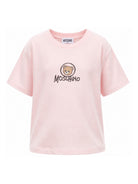 T-shirt per bambini Moschino Kids rosa con stampa orsetto HMM05WLAA34 50209 MOSCHINO KIDS 