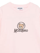 T-shirt per bambini Moschino Kids rosa con stampa orsetto HMM05WLAA34 50209 MOSCHINO KIDS 