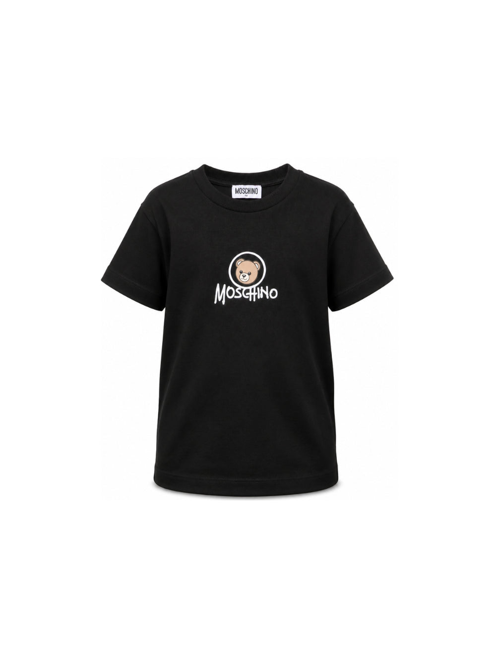 T-shirt per bambini Moschino Kids nera con stampa orsetto sul davanti HMM05WLAA34 60100 MOSCHINO KIDS 