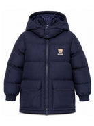 Giubbino per bambino Moschino Kids blu navy con stampa logo sul davanti HMS05HL3AC4 40016 MOSCHINO KIDS 