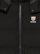 Giubbino per bambino Moschino Kids nero con stampa logo sul davanti HMS05HL3AC4 60100 MOSCHINO KIDS 