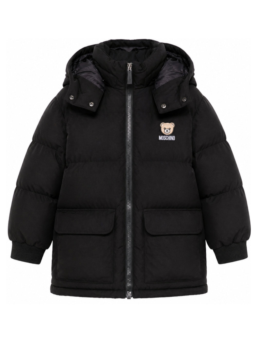 Giubbino per bambino Moschino Kids nero con stampa logo sul davanti HMS05HL3AC4 60100 MOSCHINO KIDS 