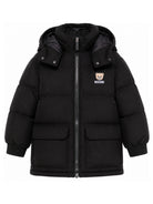 Giubbino per bambino Moschino Kids nero con stampa logo sul davanti HMS05HL3AC4 60100 MOSCHINO KIDS 