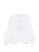 Maglione per bambini Moschino Kids bianca con ricamo orsetto sul davanti HMW01ALHE43 10101 MOSCHINO KIDS 