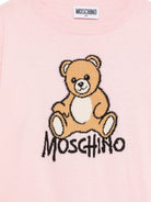 Maglione per bambini Moschino Kids rosa con ricamo orsetto sul davanti HMW01ALHE43 50209 MOSCHINO KIDS 
